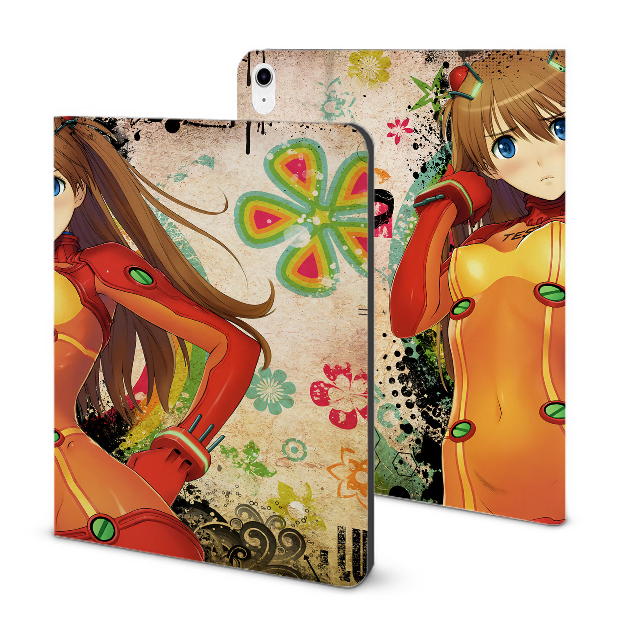 （画像用） EVA 新世紀エヴァンゲリオン IPad ケース ブック型 PUレザー TPU 耐衝撃 軽量 薄型 ペン収納なし 全面保護 IPad 各モデル対応